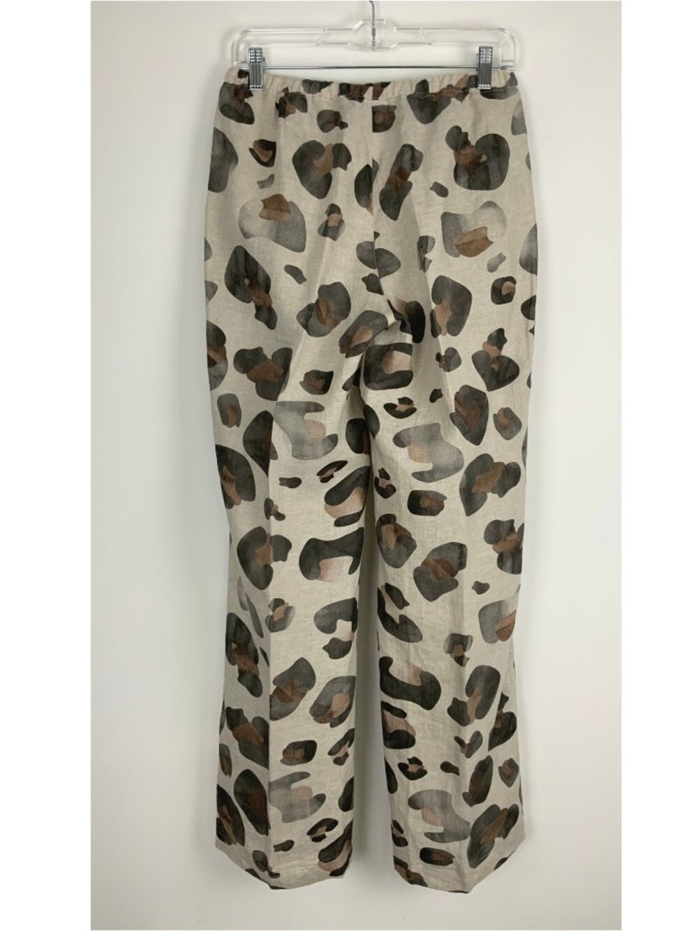 New Watercolor Leopard Print Linen Pants from iLinen Lifestyle Sz M - Picture 4 of 16